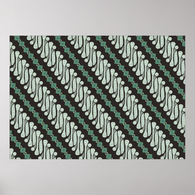 Affiche Batik Parang Yogyakarta, dans divers motifs modern (Devant)