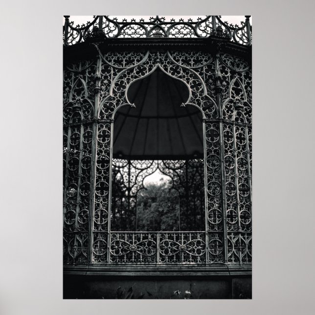 Affiche Bâtiment Abstrait noir et blanc (Devant)