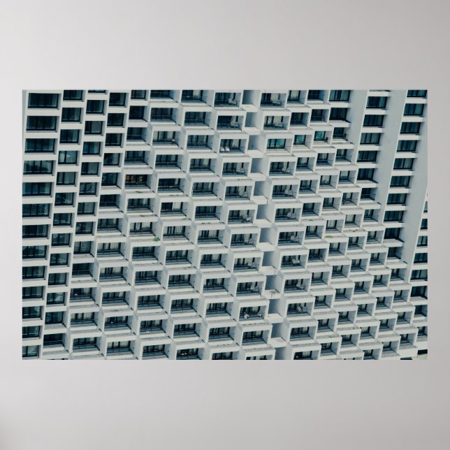 AFFICHE BÂTIMENT BLANC DE HAUTE ÉTAGE (Devant)