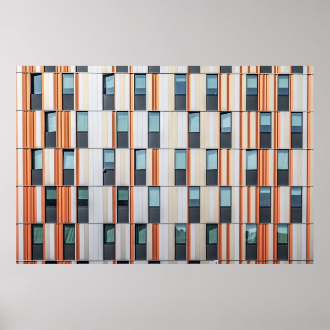 Affiche Bâtiment blanc et orange (Devant)