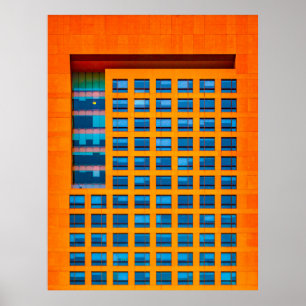 Affiche Bâtiment bleu et orange