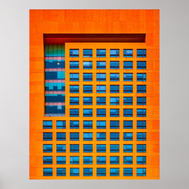 Affiche Bâtiment bleu et orange (Devant)