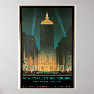 Affiche Bâtiment central de New York, février 1930
