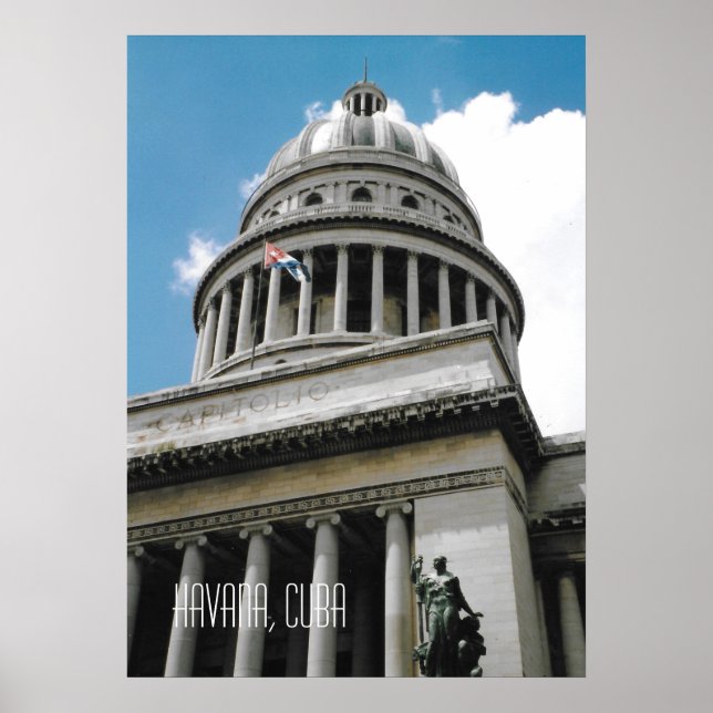 Affiche Bâtiment de la Capitol à La Havane Cuba Souvenir (Devant)