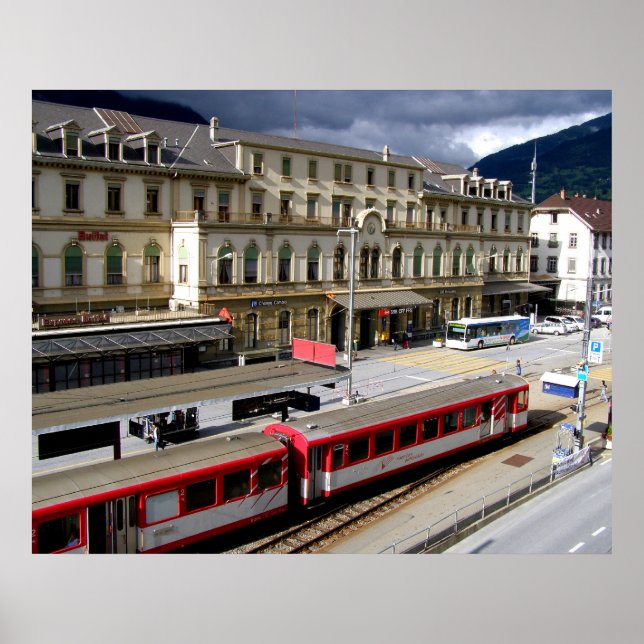 Affiche Bâtiment de la gare de Brig (Devant)