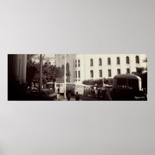 Affiche Bâtiment de la poste d'Alger Algérie vintage (Devant)