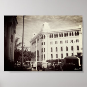 Affiche Bâtiment de la poste d'Alger vintage Algérie