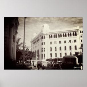 Affiche Bâtiment de la poste d'Alger vintage Algérie