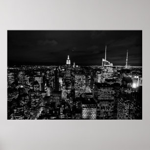 AFFICHE BÂTIMENT DE LA VILLE PENDANT LA NUIT PHOTO