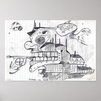 Affiche Bâtiment de poissons de guerre