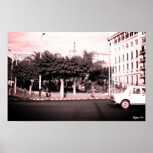 Affiche Bâtiment de voitures vintage Algérie Alger