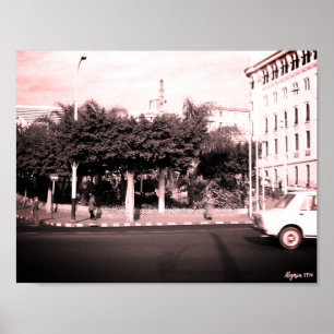 Affiche Bâtiment de voitures vintage Algérie Alger