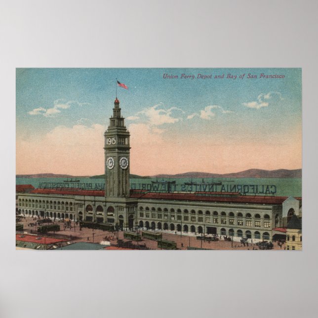 Affiche Bâtiment du terminal de ferry de San Francisco, CA (Devant)