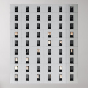 Affiche Bâtiment en béton blanc et noir