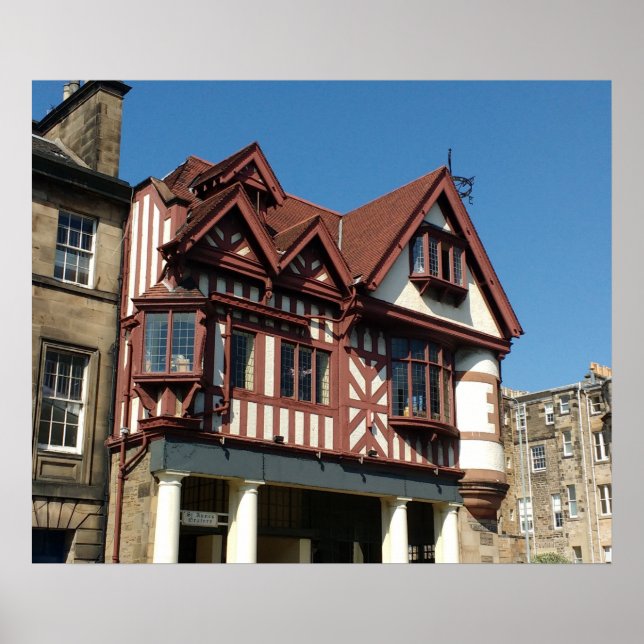 Affiche Bâtiment en chêne Tudor, Edimbourg, Ecosse (Devant)