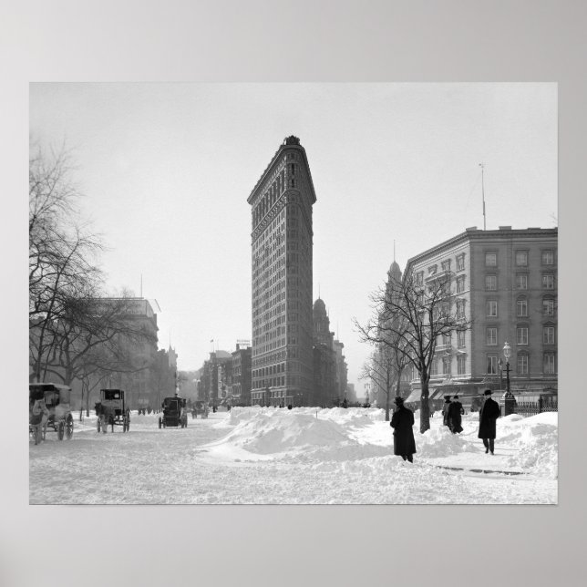 Affiche Bâtiment Flatiron, scène hivernale, 1905. Vintage (Devant)