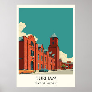 Affiche Bâtiment historique Vintage de Durham North Caroli