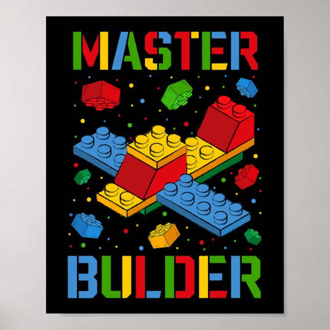 Affiche Bâtiment Master Builder pour enfants Blocs Constru (Devant)