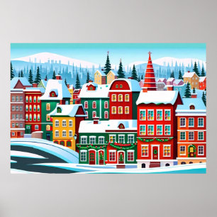 Affiche Bâtiments colorés