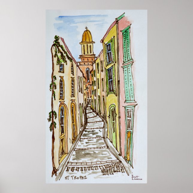 Affiche Bâtiments de Saint-Tropez | French Riviera, France (Devant)