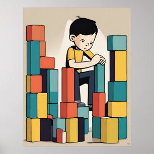 Affiche Bâtiments - Jouets pour enfants