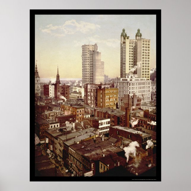 Affiche Bâtiments les plus hauts New York City 1901 (Devant)