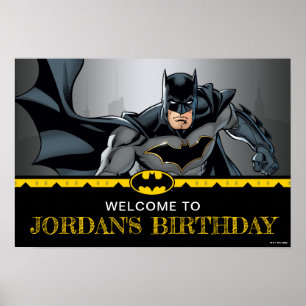 Affiche Batman   Chalkboard Accueil d'anniversaire heureux