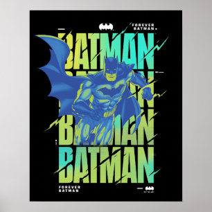 Affiche Batman Électrique Qui Traverse La Typographie