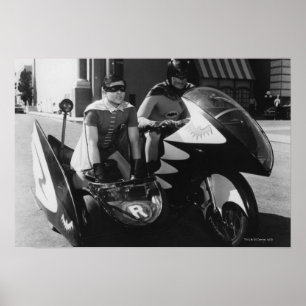 Affiche Batman et Robin en Batcycle