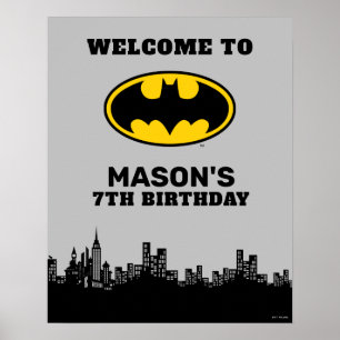 Affiche Batman - Gotham City   Symbole d'anniversaire Supe