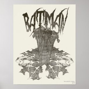 Affiche Batman Graphisme Nouveau crayon Croquis logo bei