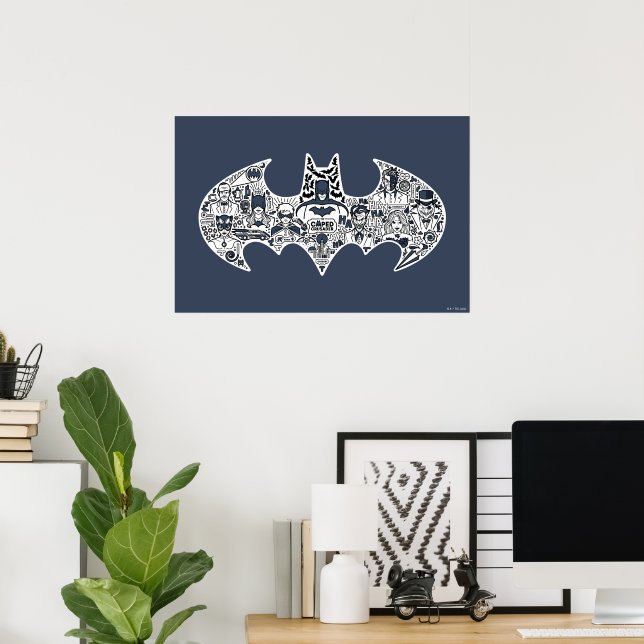 Affiche Batman Icon Doodle Art (Bureau à domicile)