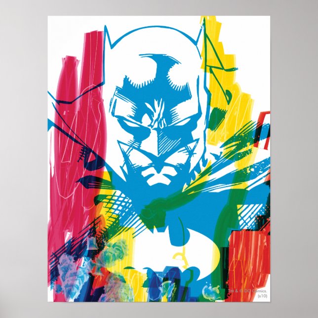 Affiche Batman Neon Marker Collage (Devant)