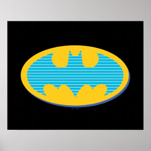 Affiche Batman   Symbole Cyan Stripes