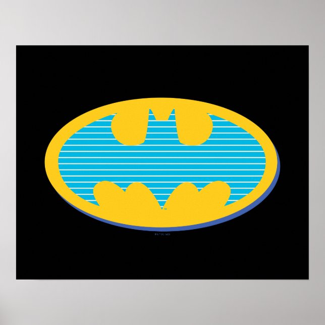 Affiche Batman | Symbole Cyan Stripes (Devant)