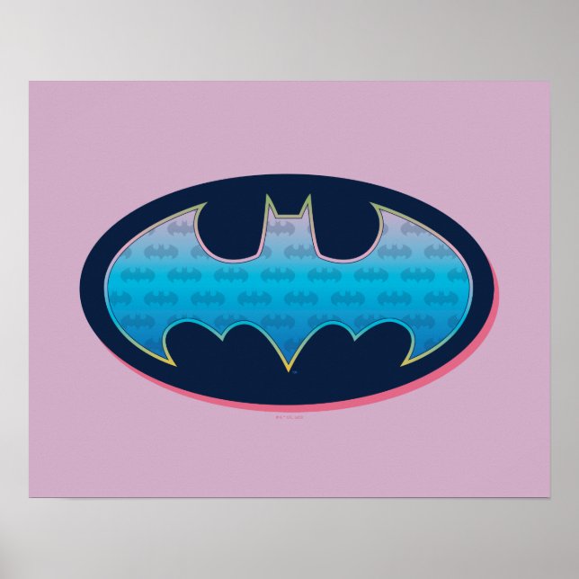Affiche Batman | Symbole rose et bleu (Devant)