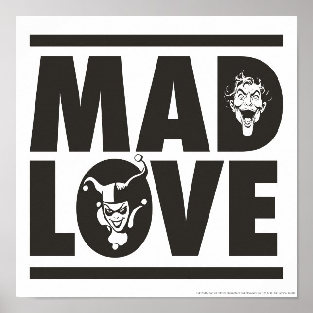 Affiche Batman Valentine | Joker & Harley - Mad Love (Devant)
