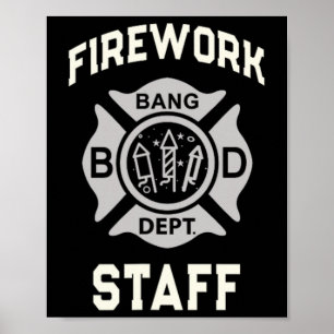 Affiche Bâton de feu d'artifice patriotique Équipe Sécurit
