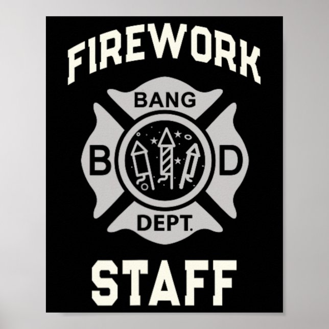 Affiche Bâton de feu d'artifice patriotique Équipe Sécurit (Devant)