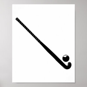 Affiche Bâton de hockey sur gazon silhouette et état d'ama