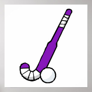 Affiche Bâton de hockey violet