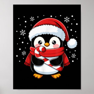 Affiche Bâton de Noël de Noël Pingouin Fille Tout-Petit