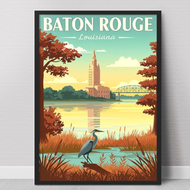 Affiche Baton Rouge Louisiane vintage (Créateur téléchargé)