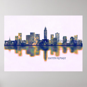 Affiche Baton Rouge Skyline