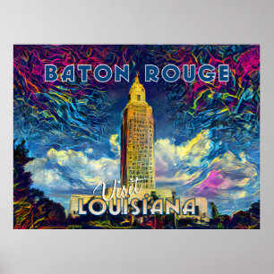 Affiche Bâton-Rouge, Visitez la Louisiane...