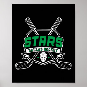 Affiche Bâtons de hockey Dallas Stars noirs officiellement