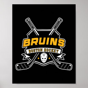 Affiche Bâtons de hockey des Bruins de Boston noirs offici
