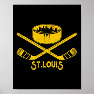 Affiche Bâtons de hockey sur glace rétro St. Louis État
