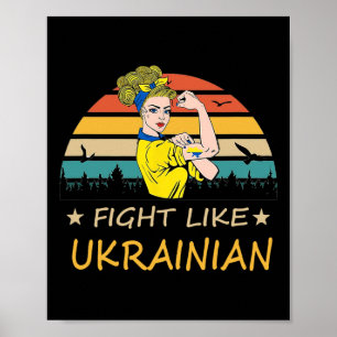 Affiche Bats comme un Ukrainien Je suis avec l'Ukraine