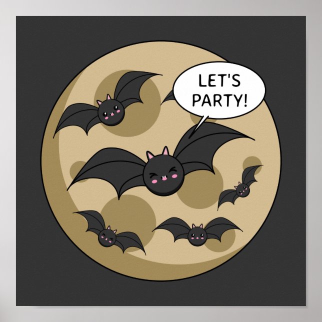 Affiche Bats Having Party on Full Moon (Devant)